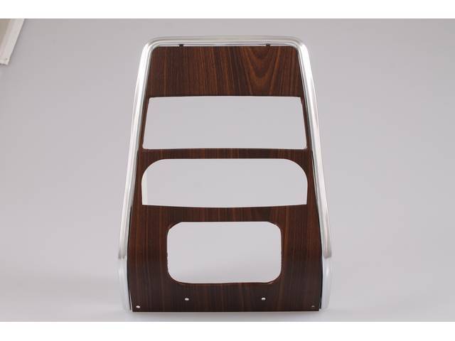 TRIM PANEL, Dash, Center, w/o A/C, features walnut woodgrain insert w/ correct vertical pattern, OER repro** Woodgrain insert can possibly come loose around ash tray, heater control, radio and vent openings, this is the only repro currently available on