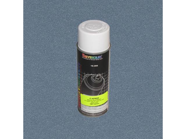 INTERIOR PAINT, ACRYLIC LACQUER, Medium Blue Metallic (MONTREUX BLUE METALLIC), 12 fluid ounce spray can