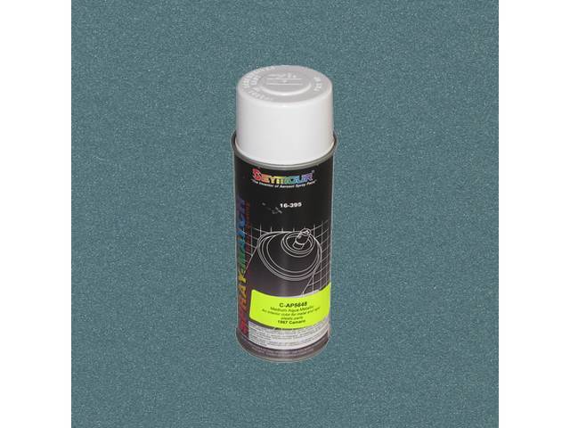 INTERIOR PAINT, ACRYLIC LACQUER, MEDIUM TURQUOISE METALLIC (GULF TURQUOISE METALLIC), 12 FLUID OUNCE SPRAY CAN