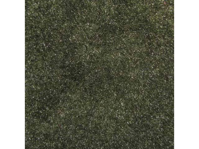Dark Green 1-Piece Nylon Cut Pile Carpet Set (w/o console cutout) with Standard Jute Padding and Backing