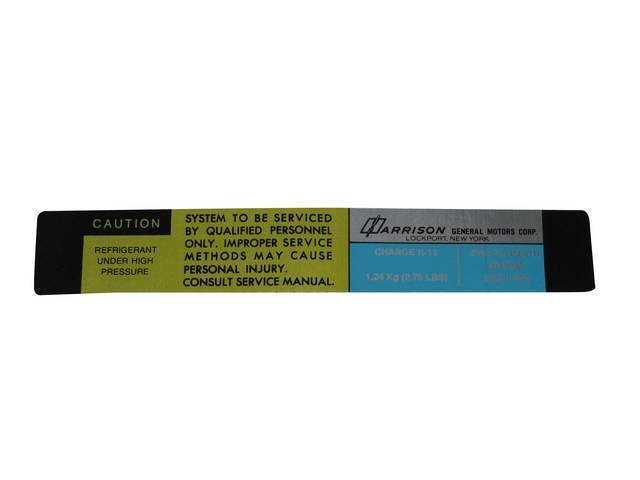 Harrison A/C Evaporator Box Decal, *EBA-0708081B*, repro