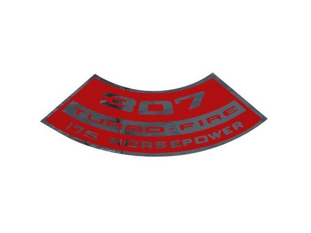 Air Cleaner Decal, 307, 175 HP, Turbo Fire, reproduction