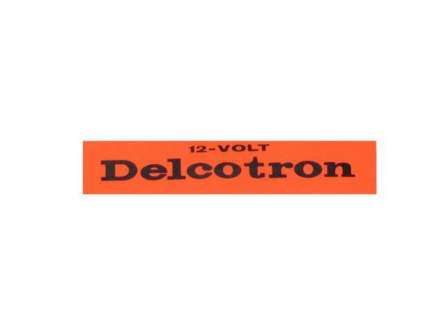 Delcotron Alternator Decal, reproduction