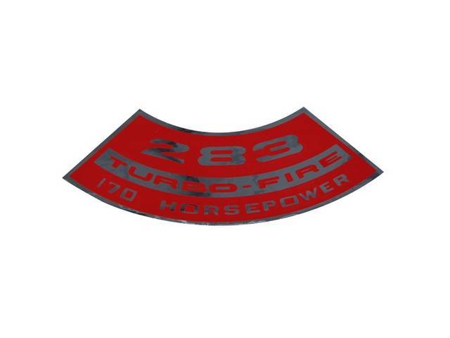 Air Cleaner Decal, 283 TURBO-FIRE 170 HP