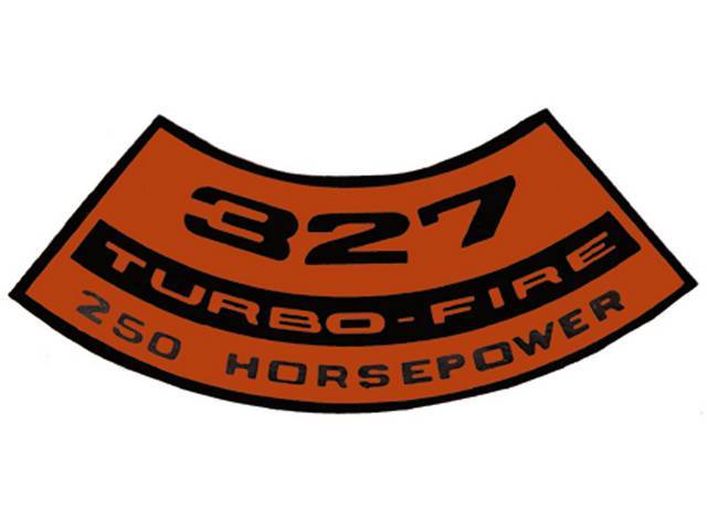 Air Cleaner Decal, 327 TURBO-FIRE 250 HP