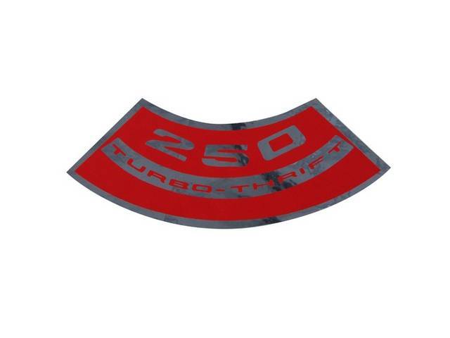 Air Cleaner Decal, 250 TURBO-THRIFT, Curved, reproduction