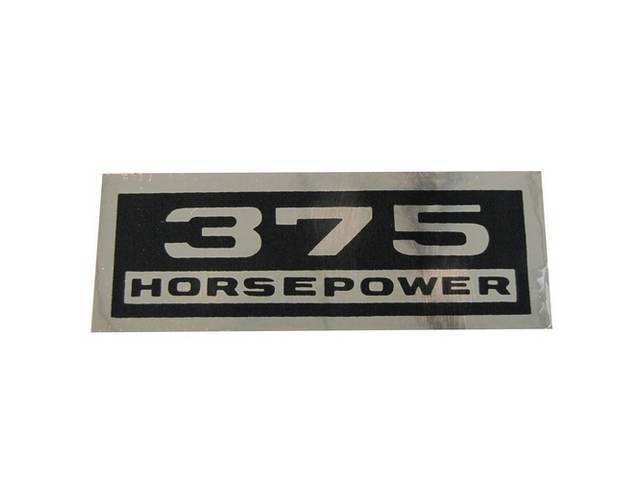 Valve Cover Decal, 375 HORSEPOWER, Black and Gold