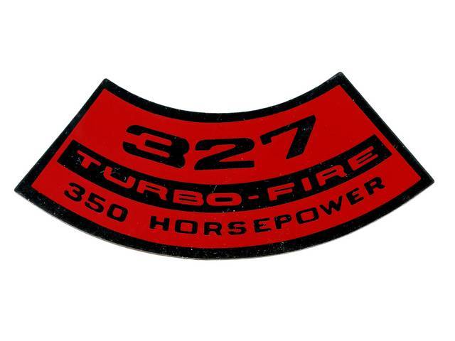Air Cleaner Decal, 327, 350 HP, reproduction