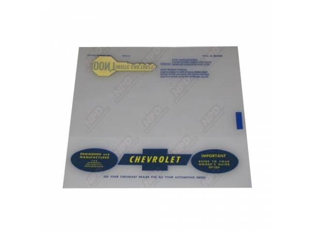 STORAGE BAG, Owners Manual, Plastic, Reproduction for (67-68)