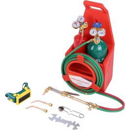 Oxyacetylene Torch Kit Welding Torch Long Pipe Brass Nozzle with Gauge Regulators