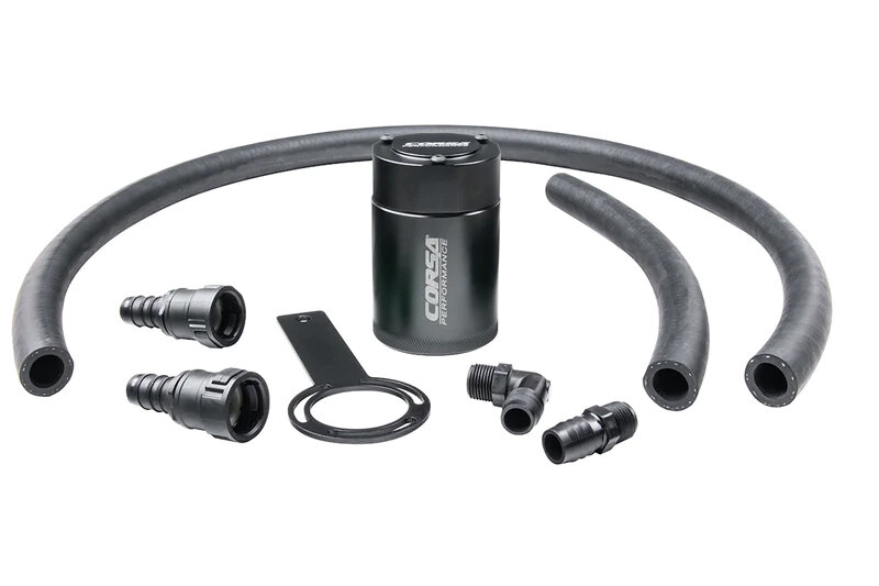 Corsa Performance CC0002 Aluminum Oil Catch Can with Bracket for 18-26 Jeep Wrangler JL & Gladiator JT with 3.6L