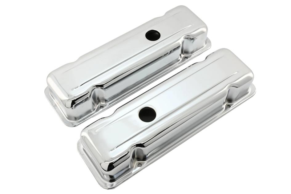 CFR Performance Steel Valve Covers Fits 1980-1984 Chevy 229 3.8L V6 - Short - Chrome HZ-9039-C