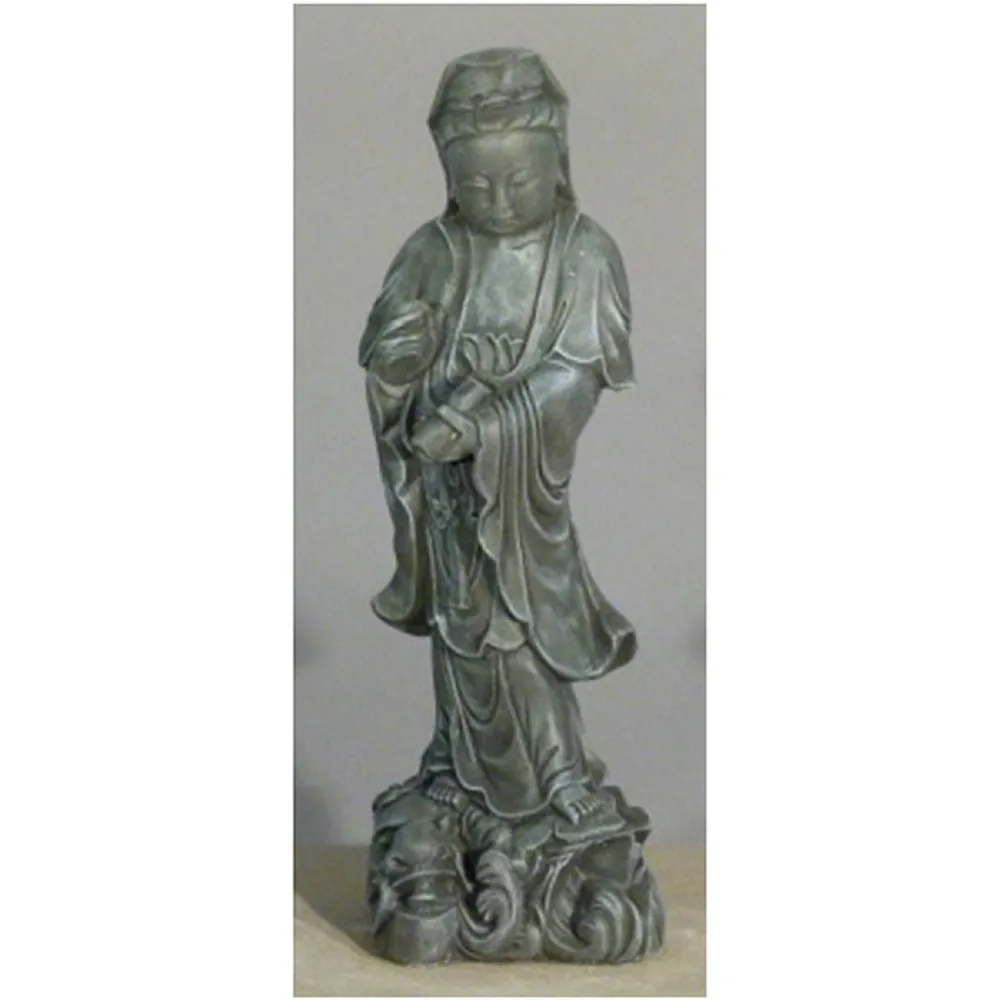 Create Elegance in Your Garden with the 25″ Asian Woman Statue – Marble Finish