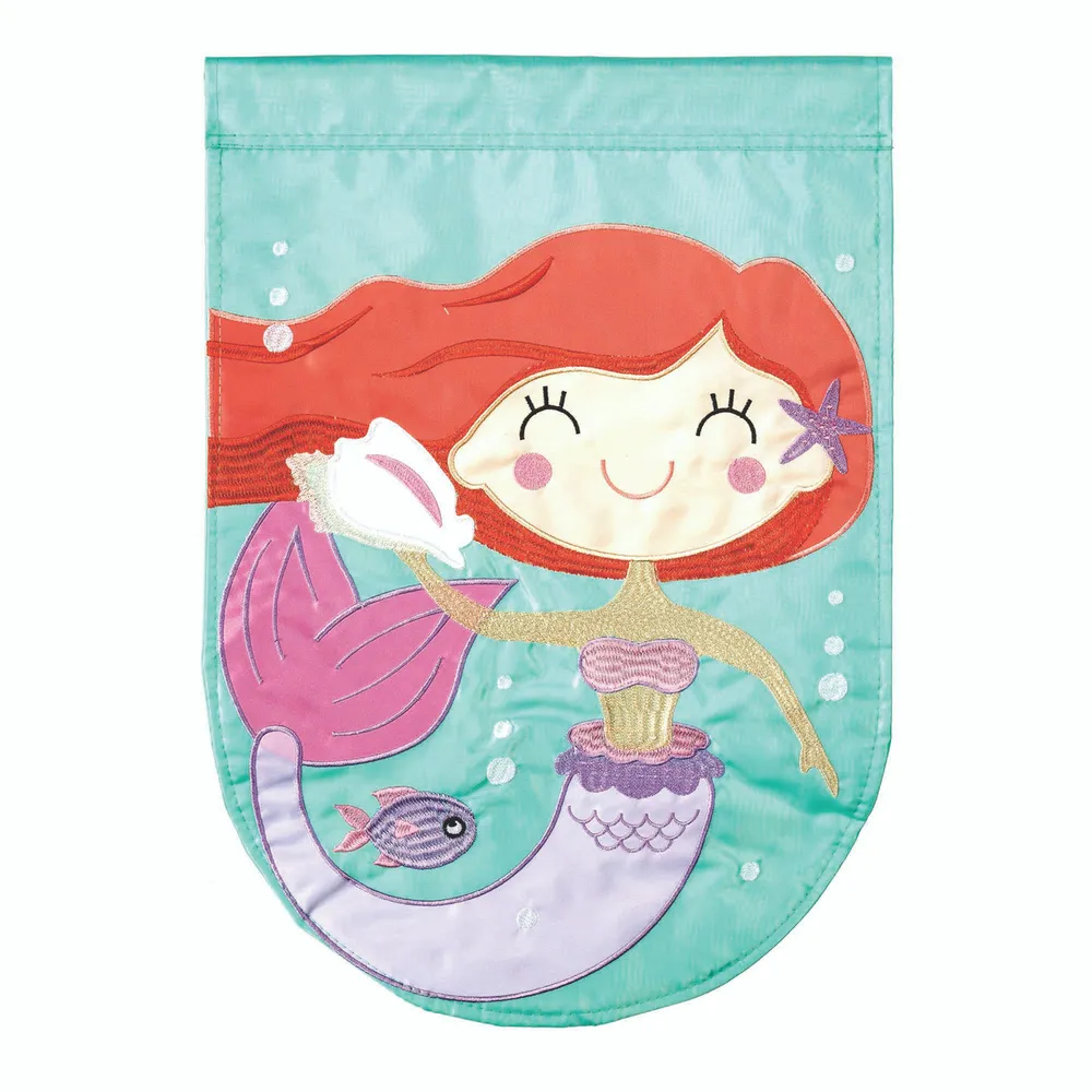 Purple and Blue Mermaid Themed Outdoor Garden Flag 18″ x 13″