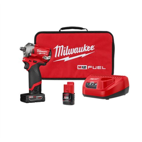 Milwaukee M12™ FUEL™ Stubby 1/2 in. Impact Wrench w/ (2) Batteries Kit