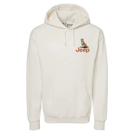 Jeep Merchandise H-JBuiltCrmS Men's Jeep Built/Dogs Hoodie in Cream Small