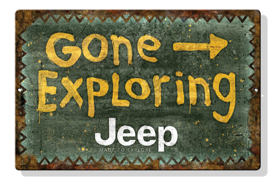 Jeep Merchandise Jeep Gone Exploring Metal Sign - 11.75" x 7.75