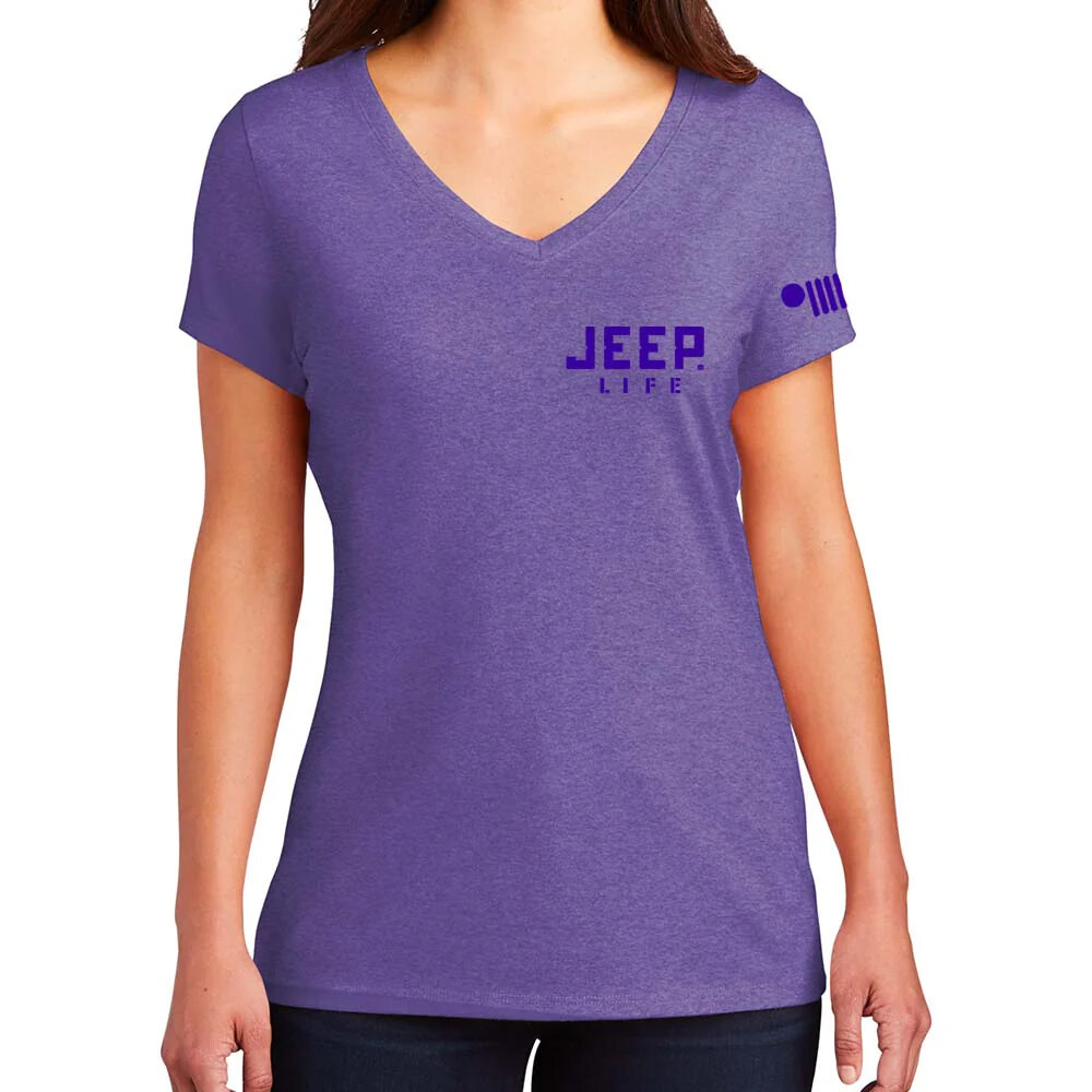 Jeep Merchandise Ladies Jeep Life Purple Tone Triblend V-Neck