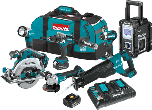 18V LXT™ Lithium-Ion Brushless Cordless 7-Pc. Combo Kit (5.0Ah), Brushless motor, XT705PT