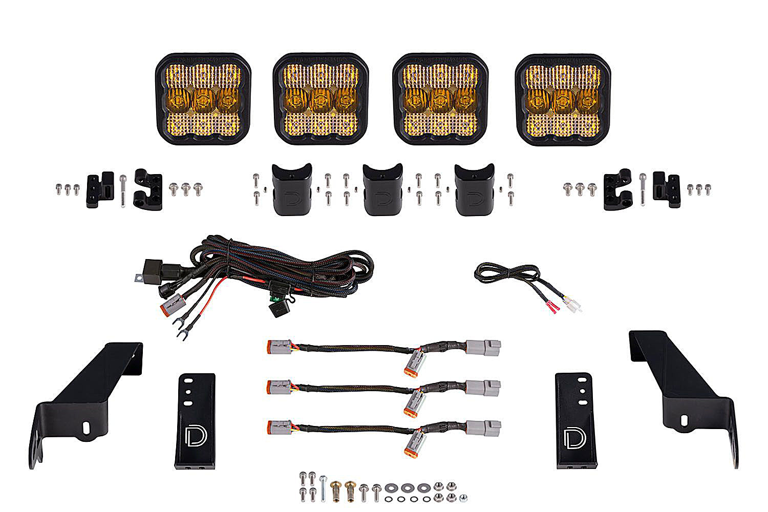 Diode Dynamics DD6826 SS5 4-Pod CrossLink Grille Lightbar Kit for 18-22 Jeep Wrangler JL