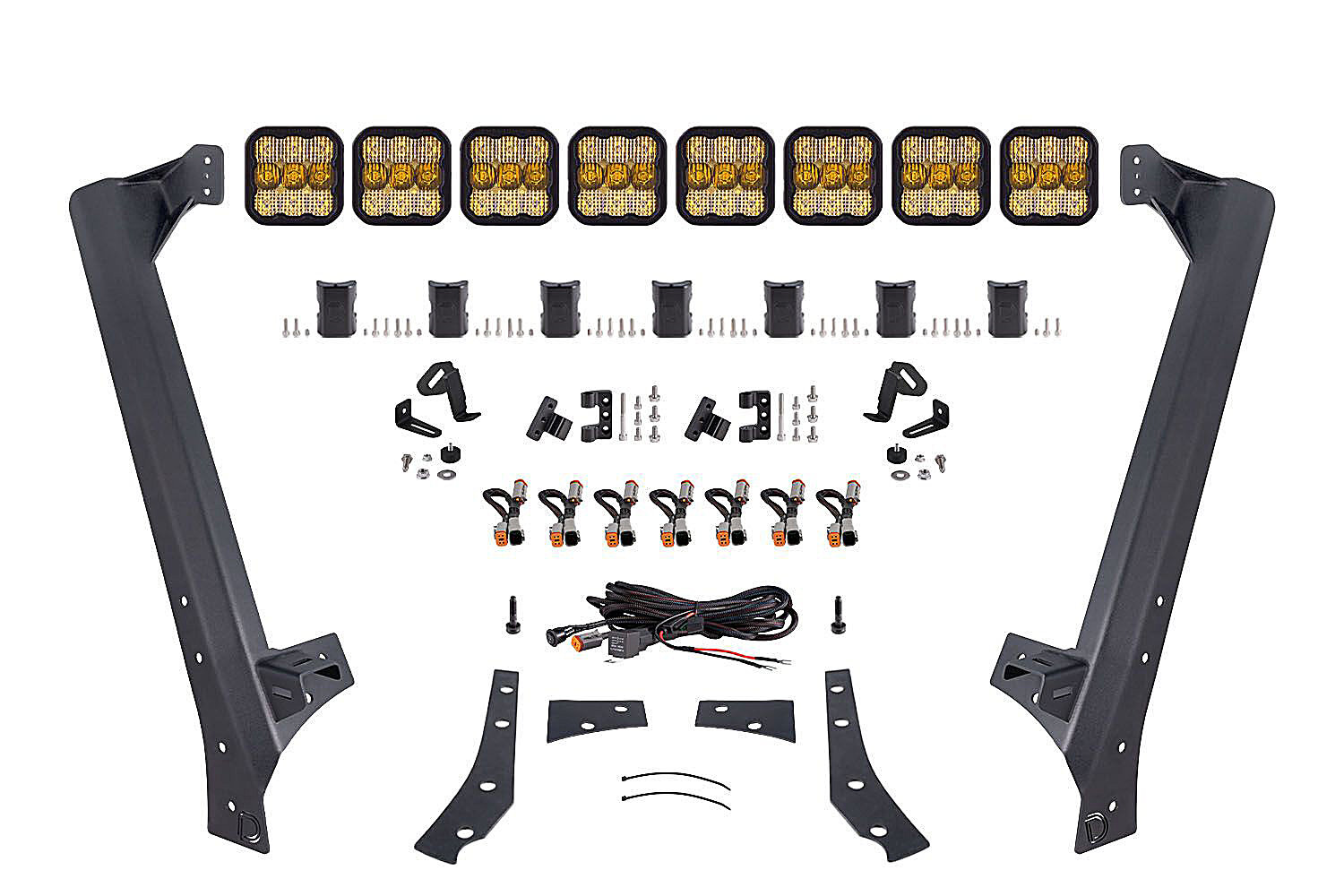 Diode Dynamics DD7224 SS5 CrossLink Windshield Yellow Combo Lightbar Kit Sport Kit for 07-18 Jeep Wrangler JK