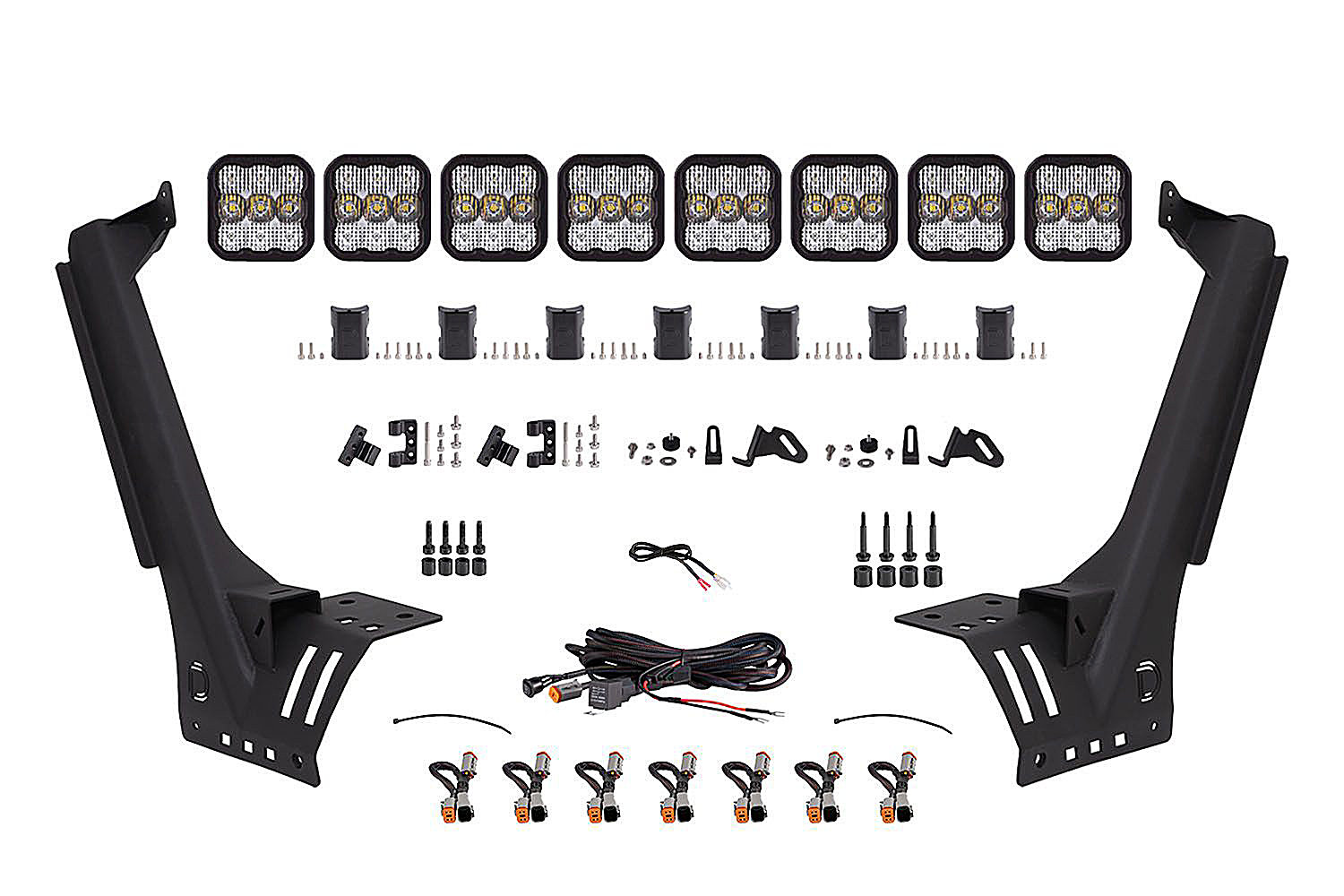 Diode Dynamics DD6821 SS5 Windshield Sport CrossLink Combo Lightbar Kit for 18-22 Jeep Wrangler JL