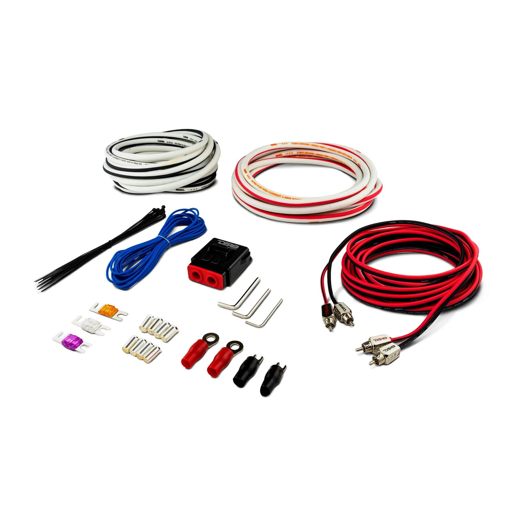 DS18 MOFCKIT4 OFC Copper Wiring Kit HYDRO Marine Tinned for Car Amplifiers