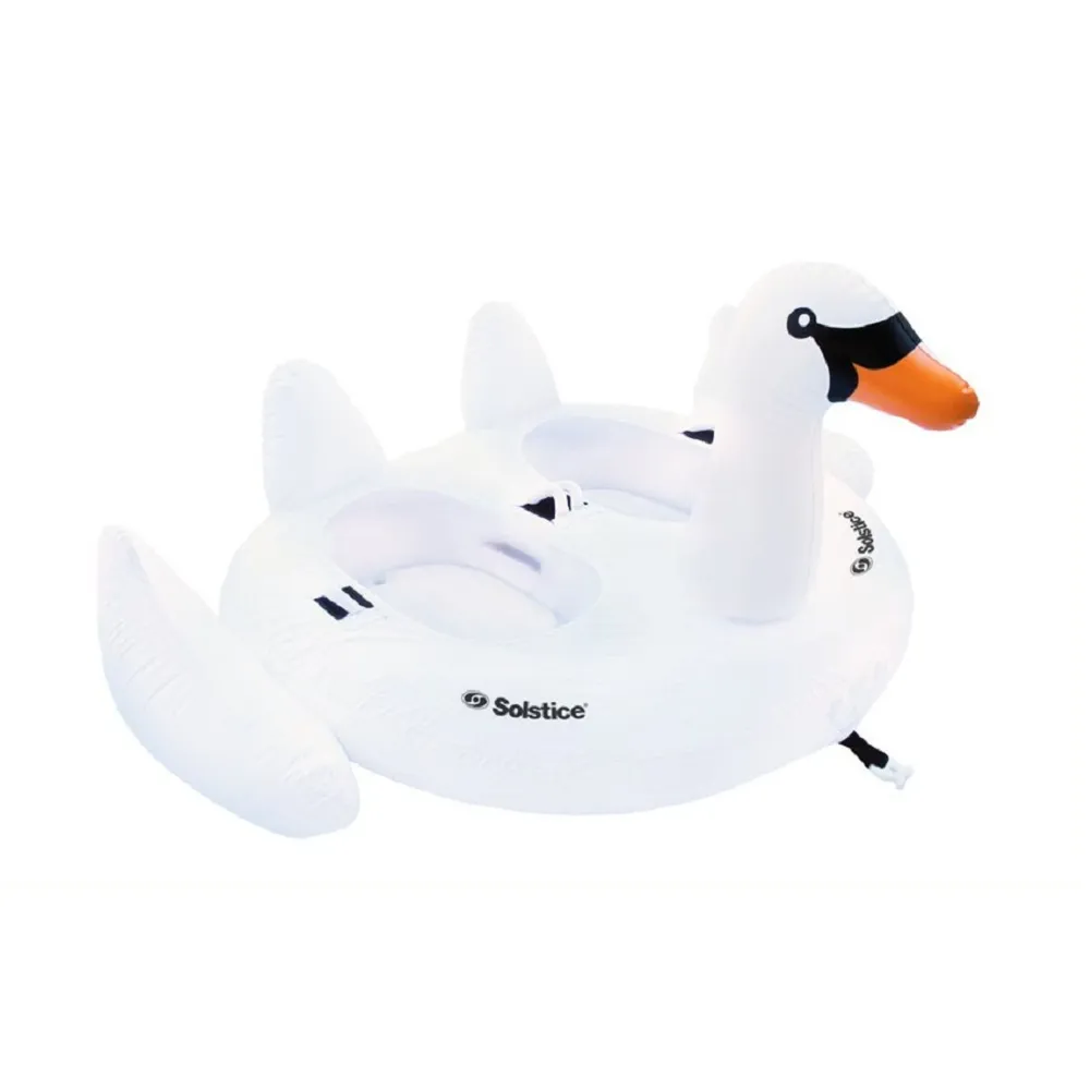 Inflatable Double Giant Swan Towable Float, 96-Inch