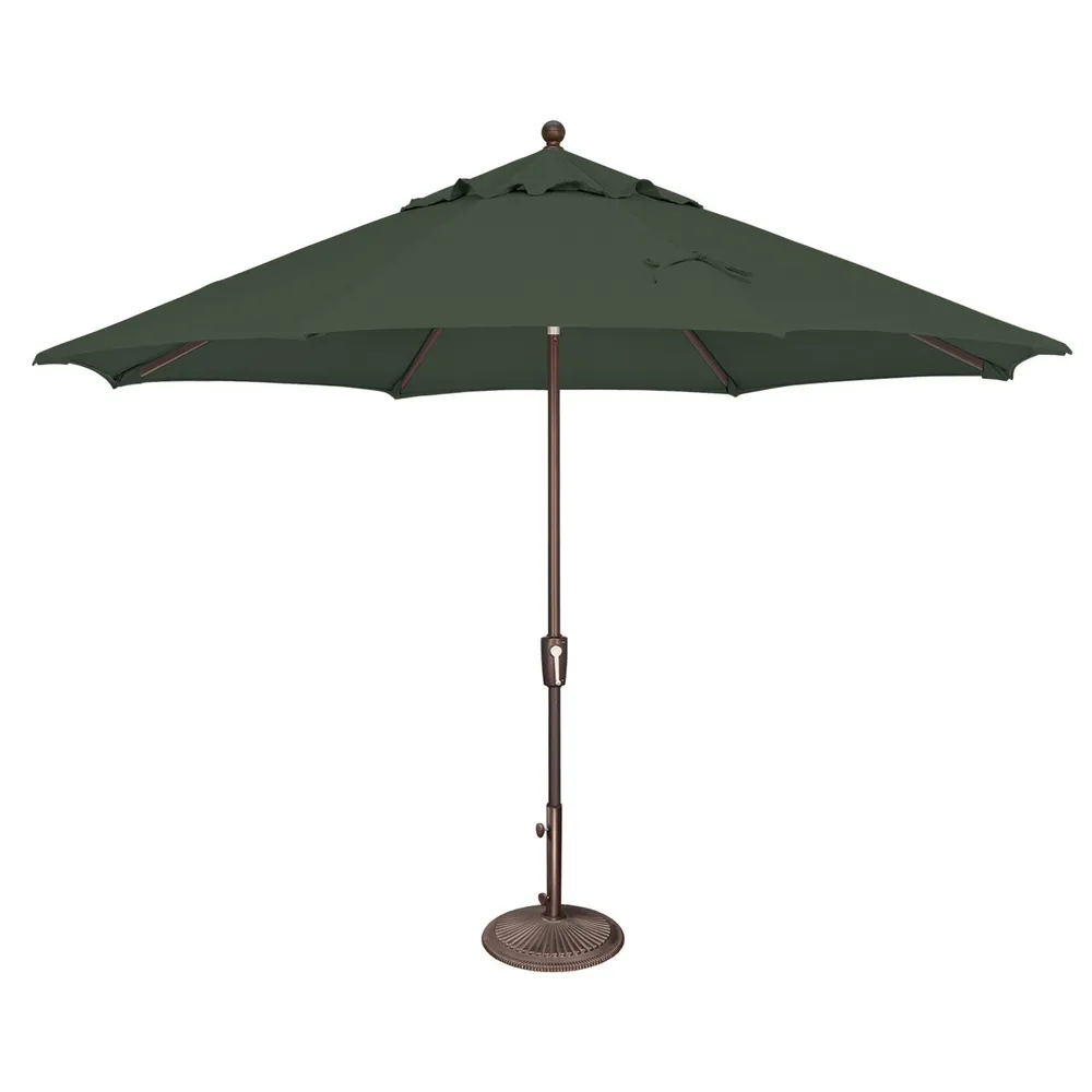 11ft Outdoor Patio Octagon Umbrella with Push Button Tilt, Forest Green