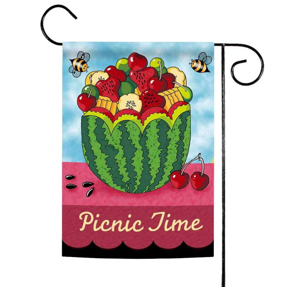 Watermelon ‘Picnic Time’ Outdoor Garden Flag 18″ x 12.5″