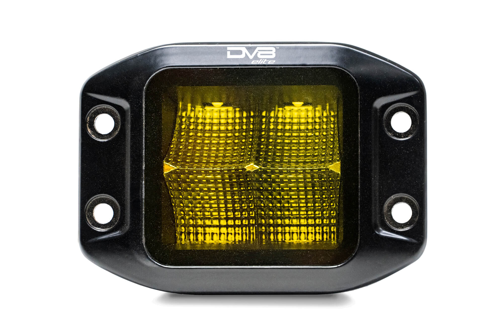 DV8 Offroad BE3FMW40W-A 3" Elite Series Amber LED Flush Mount Pod Light - Flood Beam Pattern