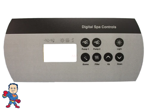Dynasty Spas K-85 IN.XE Topside Control Overlay – 7-Button LCD 2-Pump Generic Replacement
