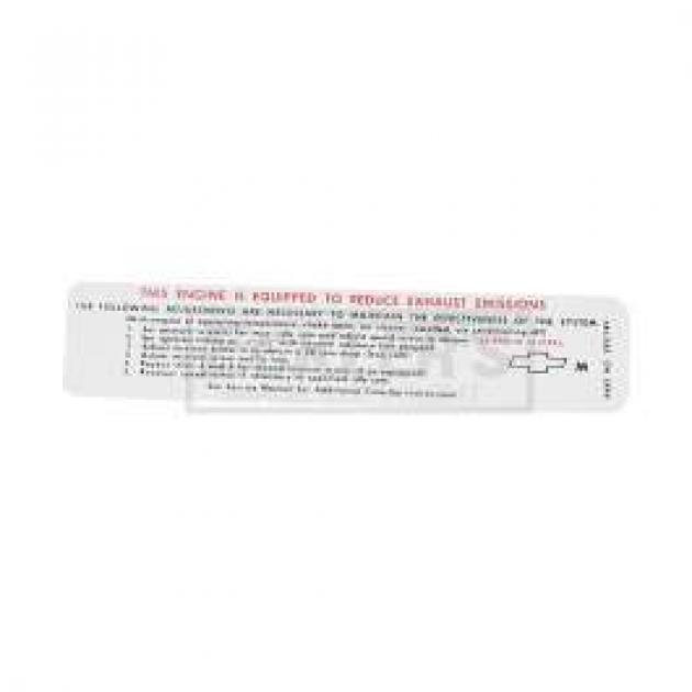 El Camino Emission Decal, 396/375 Hp, Manual Transmission, Code M, 1968