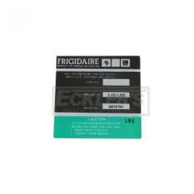 El Camino Air Conditioning Compressor Decal, Frigidaire Air, 1974-1976