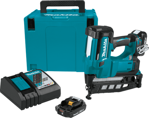 18V LXT™ Lithium-Ion Cordless 2-1/2" Straight Finish Nailer Kit, 16 Ga. (2.0Ah), Trigger lock button, XNB02RJ