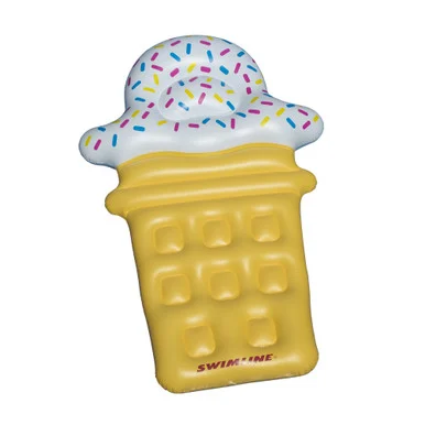 Enjoy Summer Fun with a 72″ Inflatable Ice Cream Cone Pool Lounge Raft