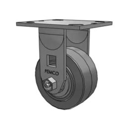 Pemco Casters E-line rigid 6"x2" Polykat Heavy Duty Polyurethane Wheel 4"x4.5" plate caster