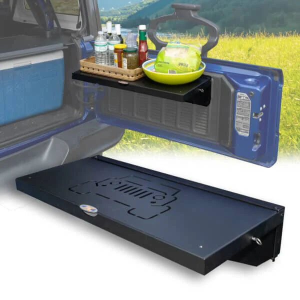 EZ 4X4 Aluminum Folding Tailgate Table for 07-26 Jeep Wrangler JK & JL