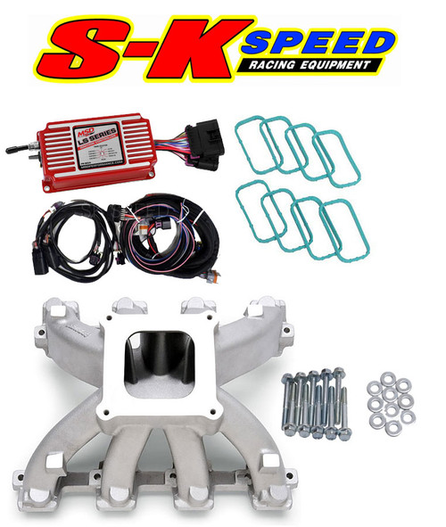 LS3/L92/L76 Carb Conversion Kit Edelbrock Super Victor Intake & MSD 6014 Box