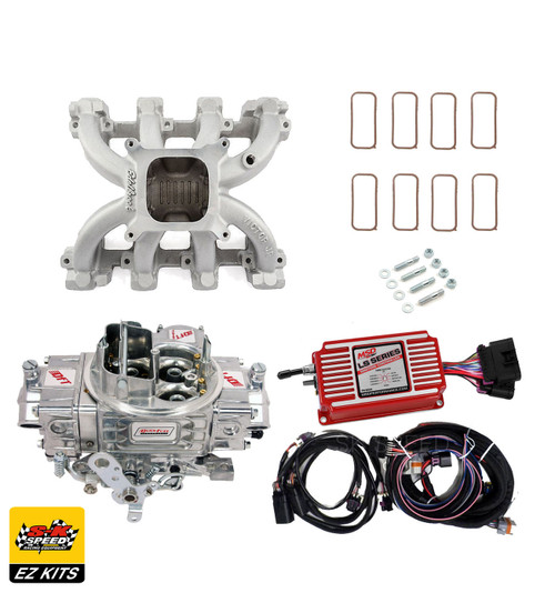 LS Carb Intake Kit - Edelbrock RPM Intake/MSD 6014 Ignition/Quickfuel 600 Carb