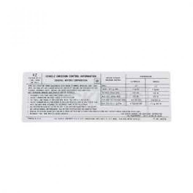 El Camino Emissions Decal, 350-400 c.i. 2 Barrel, Automatic Or Manual Transmission, Code XZ, 1974