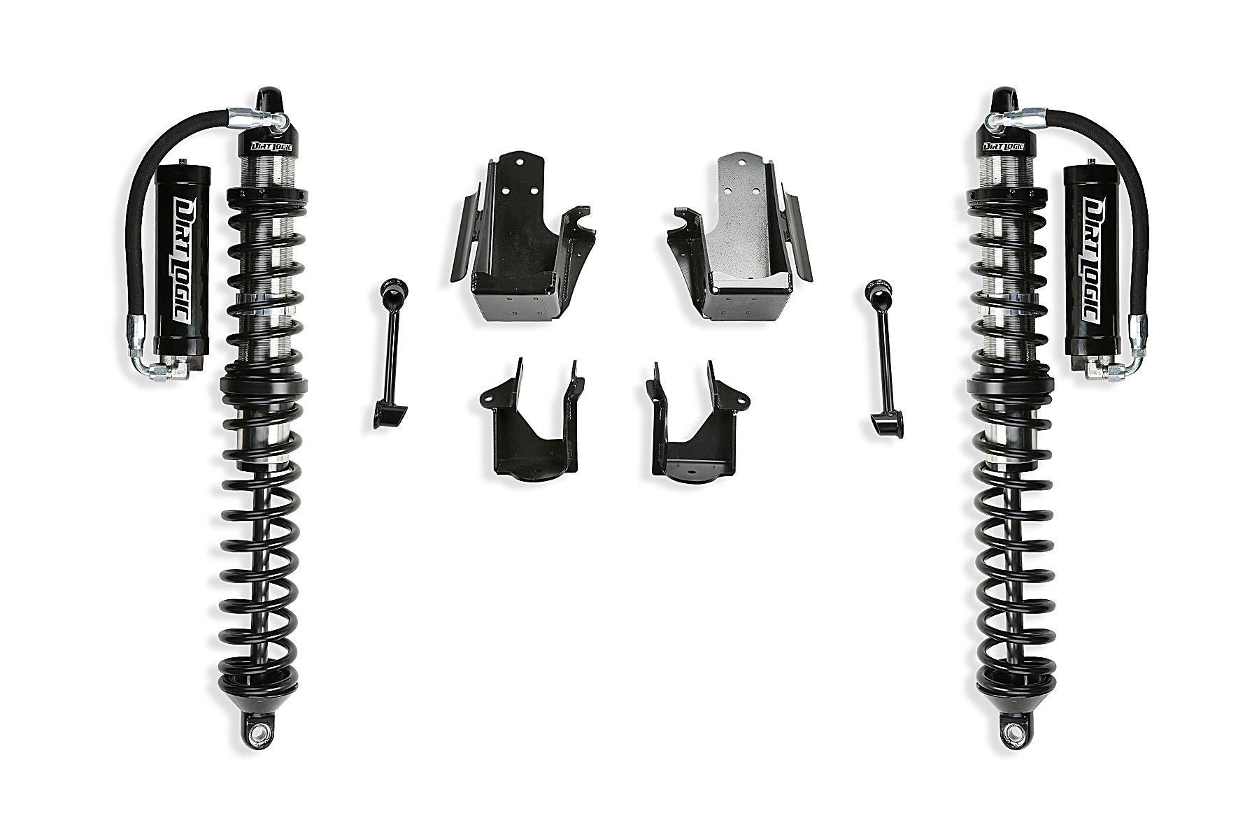 Fabtech Coilover Conversion with 2.5" Dirt Logic Front Reservoir Shocks for 21-22 Jeep Wrangler JL Unlimited 4-Door