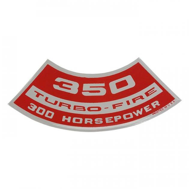 El Camino Air Cleaner Decal, Small Block 350 Turbo-Fire, 300 HP, 1969-1970