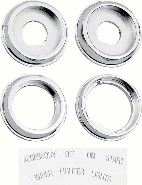 1967 Camaro, Firebird Dash Bezel Set, with Mylar Chrome Lettering Stickers