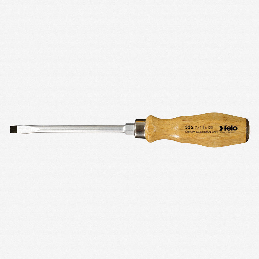 Felo 3.5 x 75mm Wood Handle Slotted Screwdriver