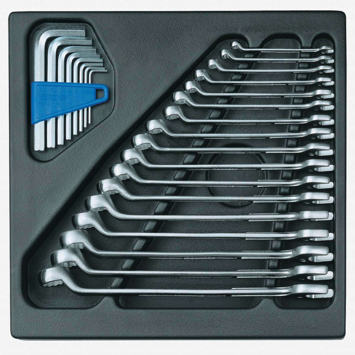 Gedore 1500 ES-1 B Metric Offset Combination Wrench Set in 2/3 ES Tool Module, 6 - 22 mm, 18 Pieces