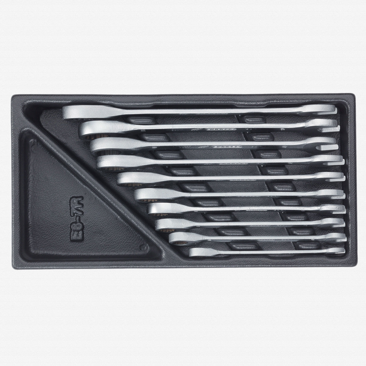 Gedore 1500 ES-7 R Metric Combination Ratcheting Wrench Set in 1/3 ES Tool Module, 8 - 19 mm, 10 Pieces