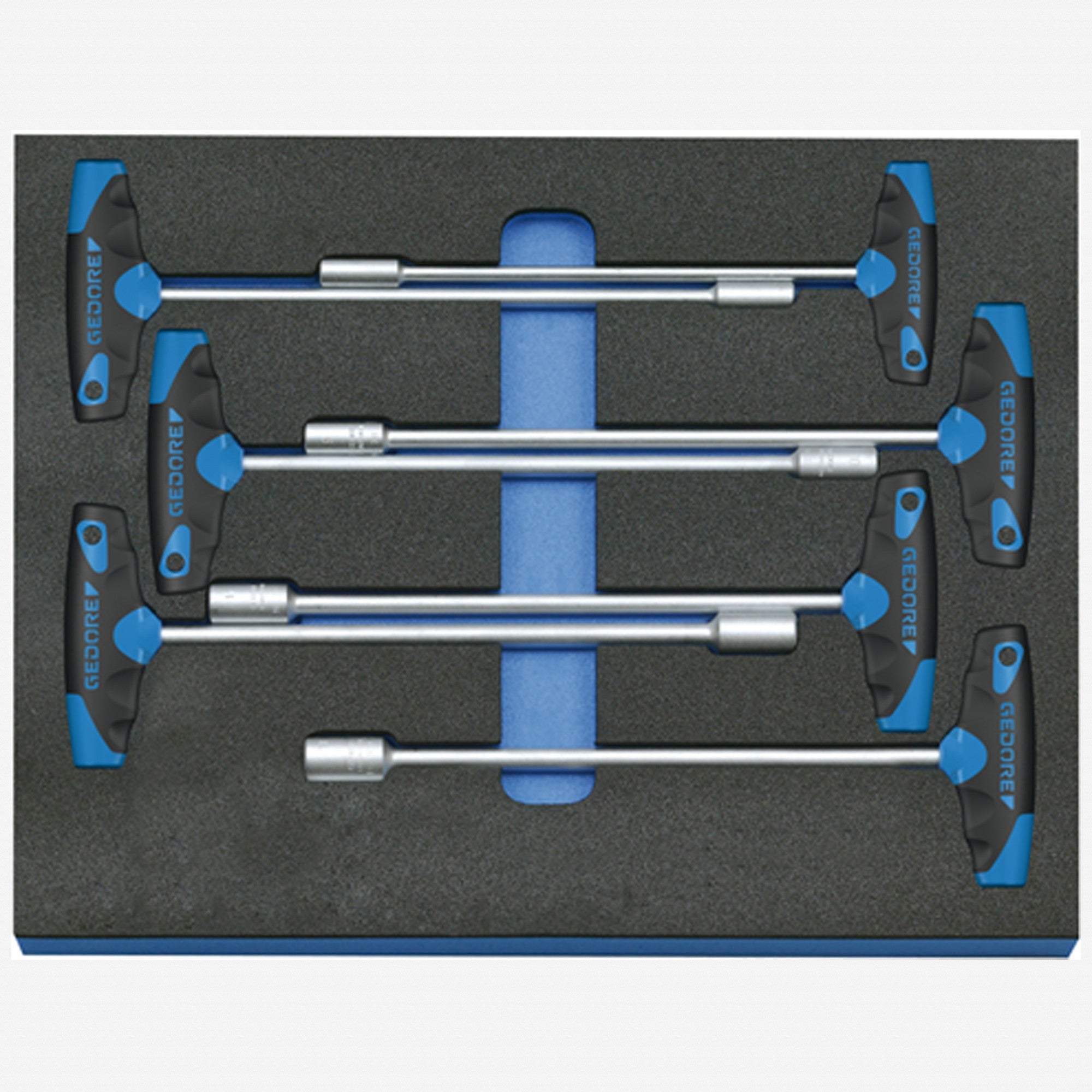 Gedore 2005 CT2-33 T Metric T-handle Nut Driver Set in 2/4 CT Tool Module, 7 - 13 mm, 8 pieces