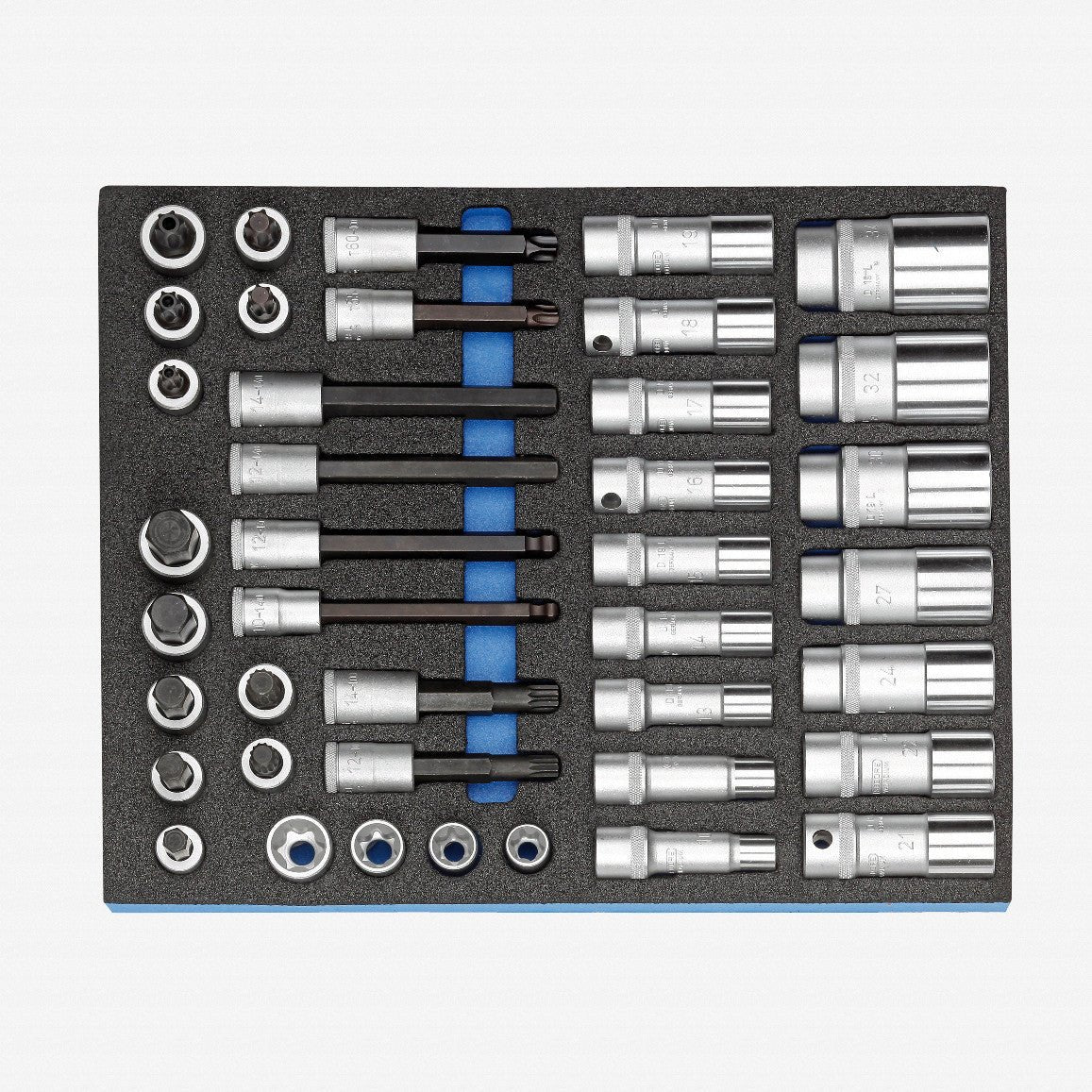 Gedore 2005 CT2-D 19L 1/2" Metric Bit and Deep Socket Set in 2/4 CT Tool Module, 40 pieces