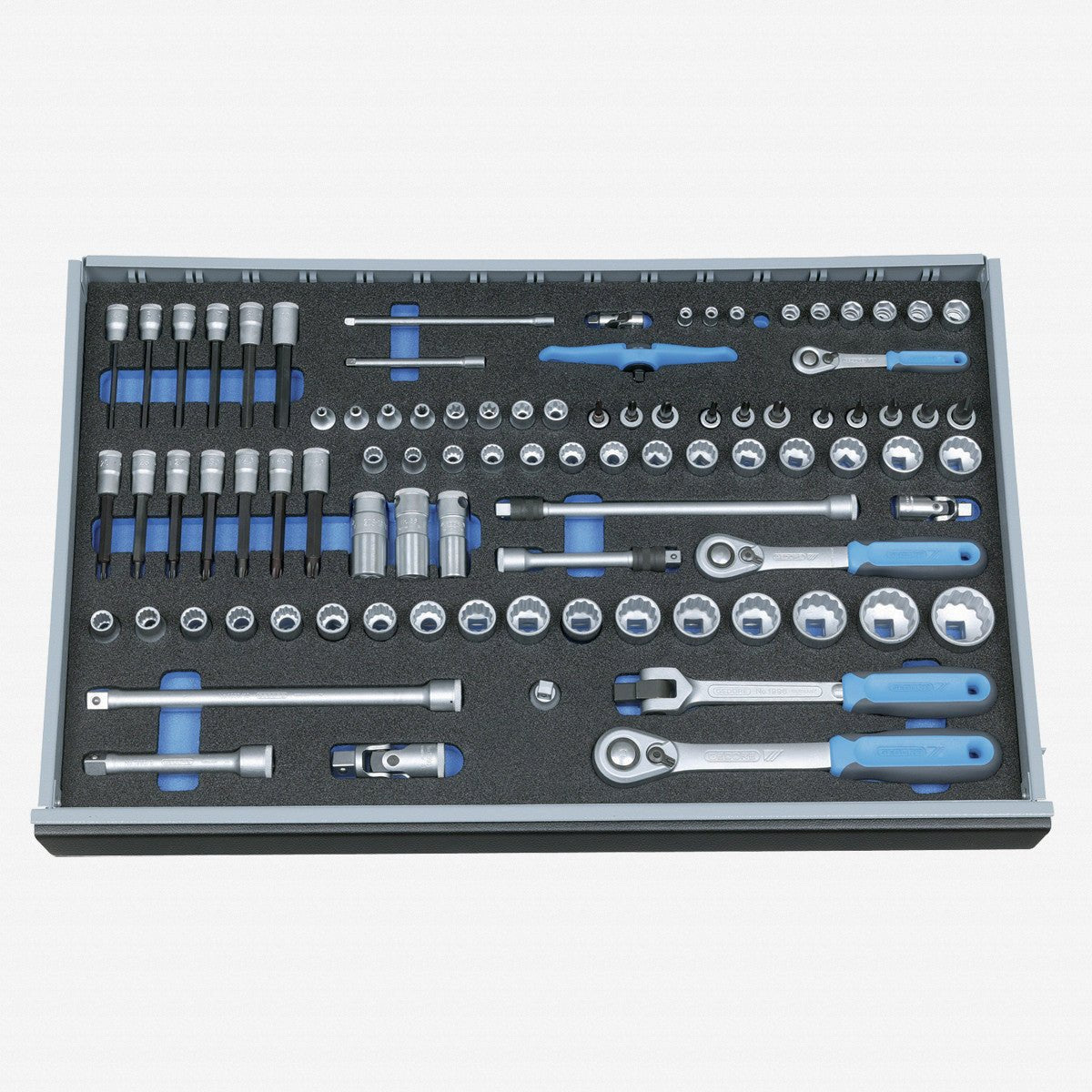 Gedore 2005 CT4-U-20 1/4"-3/8"-1/2" Metric Socket Set in 4/4 CT Tool Module, 91 pieces